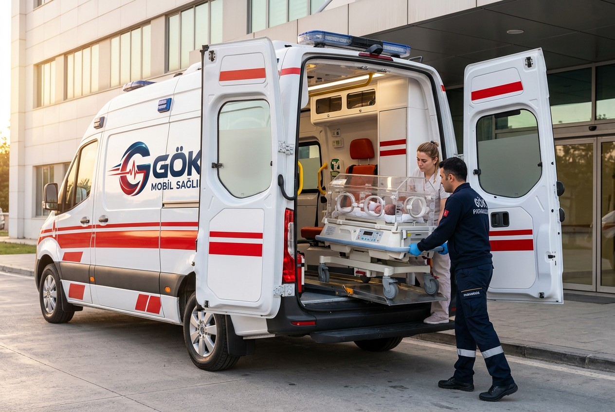 Yenidoğan ve Pediatrik Hasta Nakli için temsili ambulans ve hasta transferi görseli